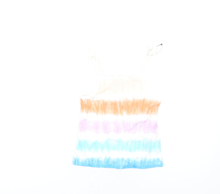 Marks and Spencer Girls Multicoloured Cotton Basic Tank Size 5-6 Years Square Neck Pullover