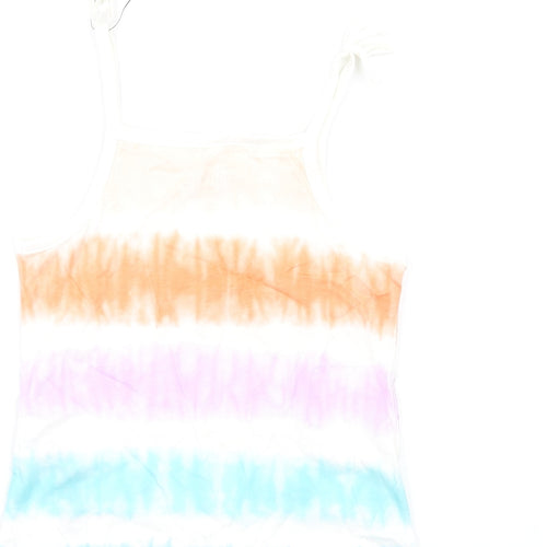 Marks and Spencer Girls Multicoloured Cotton Basic Tank Size 5-6 Years Square Neck Pullover