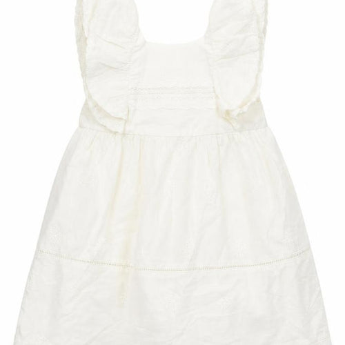 Marks and Spencer Girls Ivory Cotton A-Line Size 12-18 Months Square Neck Button