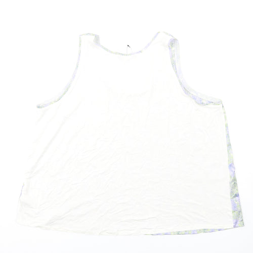 Marks and Spencer Womens Multicoloured Geometric Polyester Basic Tank Size 22 Scoop Neck