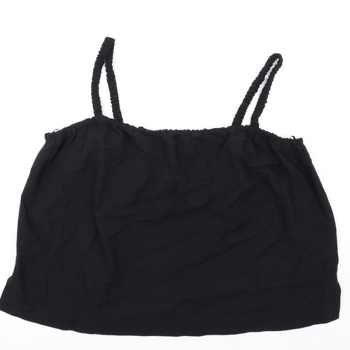 Marks and Spencer Womens Black Cotton Basic Tank Size 22 Square Neck