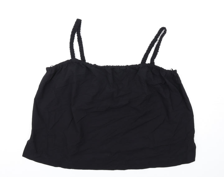 Marks and Spencer Womens Black Cotton Basic Tank Size 22 Square Neck