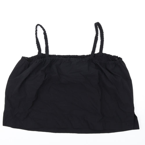 Marks and Spencer Womens Black Cotton Basic Tank Size 22 Square Neck