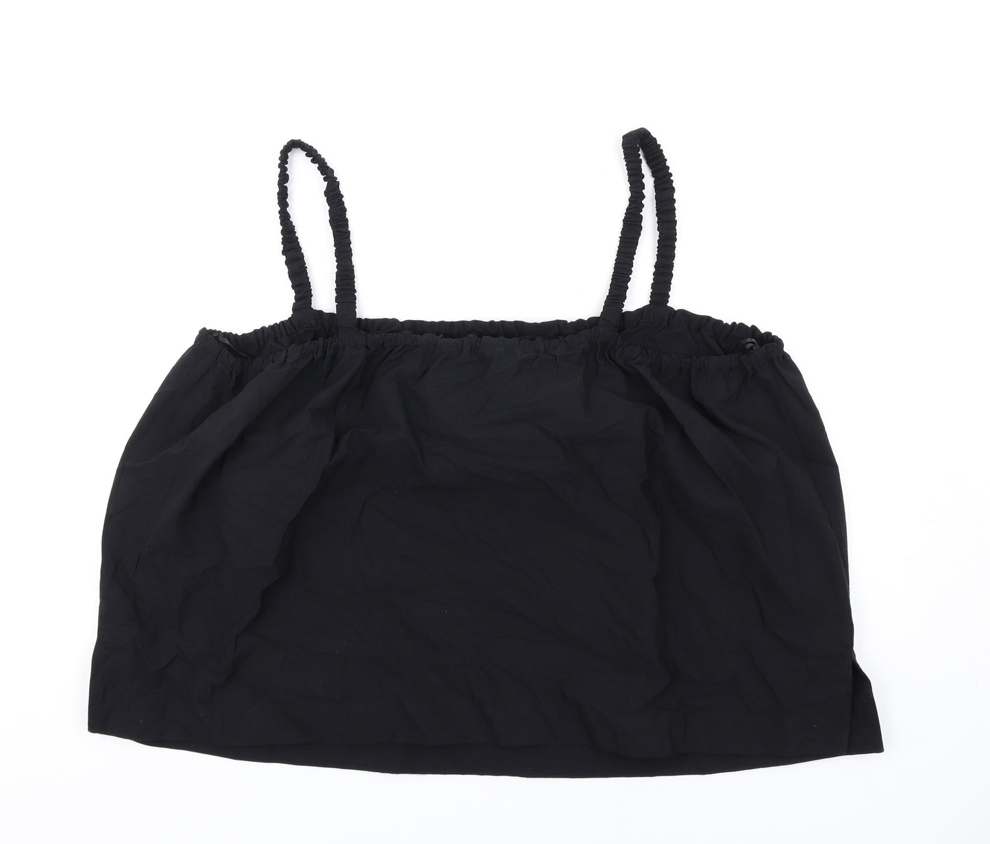 Marks and Spencer Womens Black Cotton Basic Tank Size 22 Square Neck