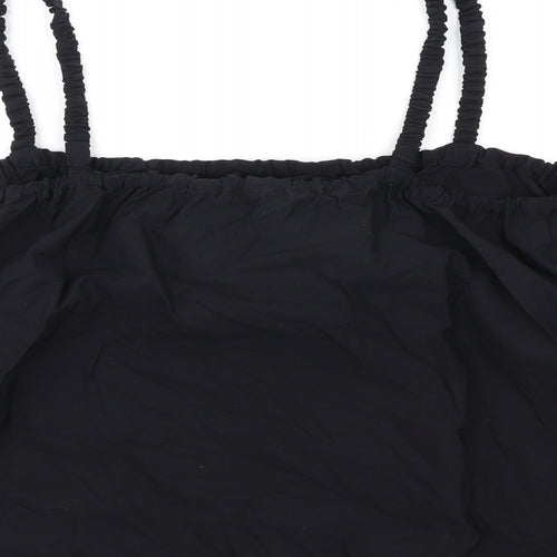 Marks and Spencer Womens Black Cotton Basic Tank Size 22 Square Neck
