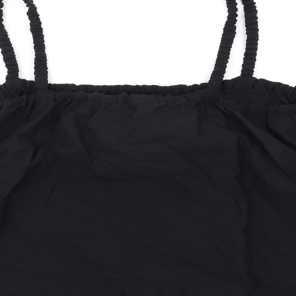 Marks and Spencer Womens Black Cotton Basic Tank Size 22 Square Neck