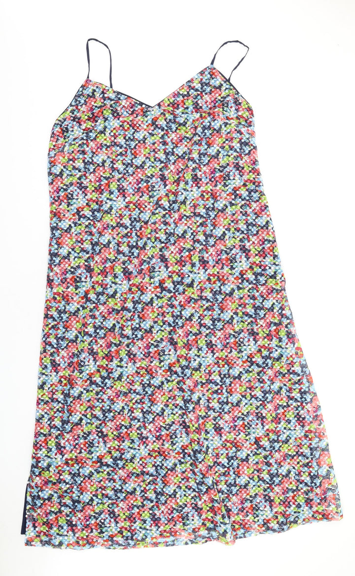 Marks and Spencer Womens Multicoloured Polyester Ball Gown Size 22 V-Neck Zip