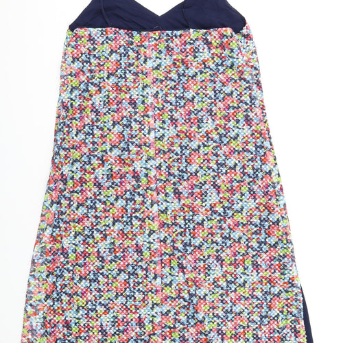 Marks and Spencer Womens Multicoloured Polyester Ball Gown Size 22 V-Neck Zip