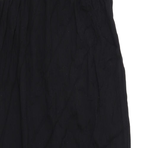 Marks and Spencer Womens Black Viscose Slip Dress Size 12 V-Neck Pullover