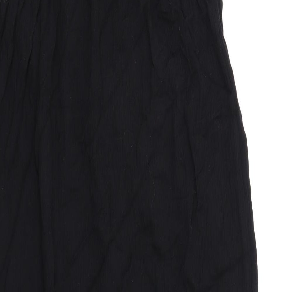 Marks and Spencer Womens Black Viscose Slip Dress Size 12 V-Neck Pullover