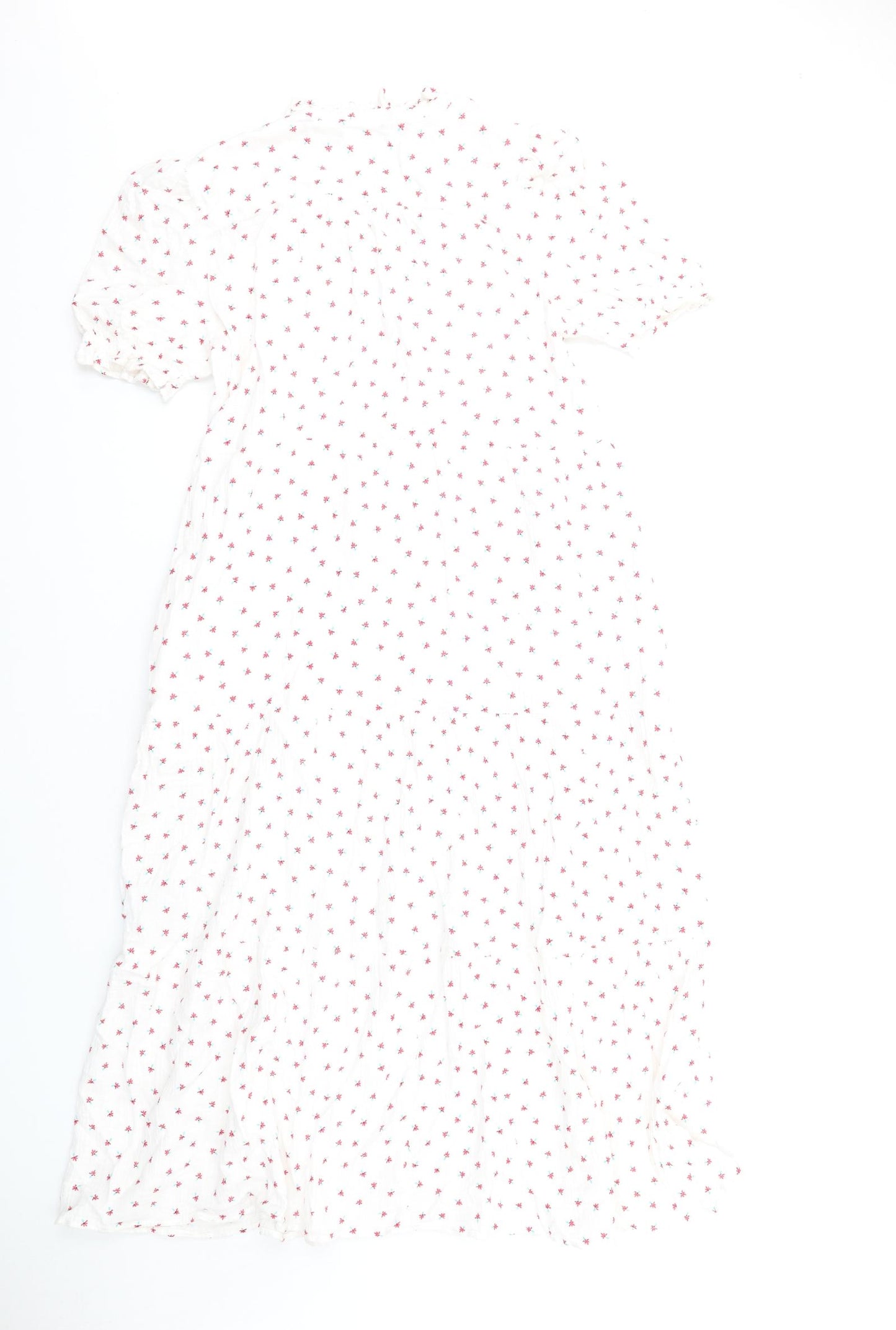 Per Una Womens White Floral Cotton A-Line Size 8 V-Neck Pullover