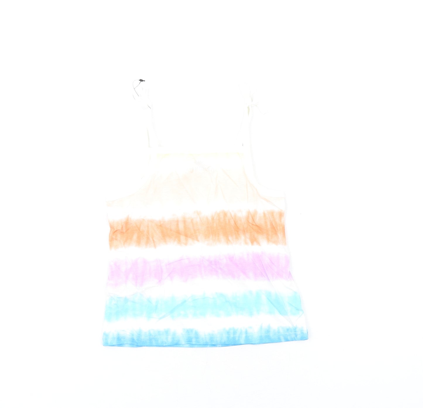 Marks and Spencer Girls Multicoloured Geometric Cotton Basic Tank Size 3-4 Years Square Neck Pullover