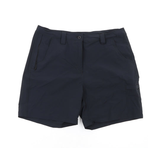 Mountain Warehouse Womens Black Nylon Basic Shorts Size 12 L7 in Regular Zip