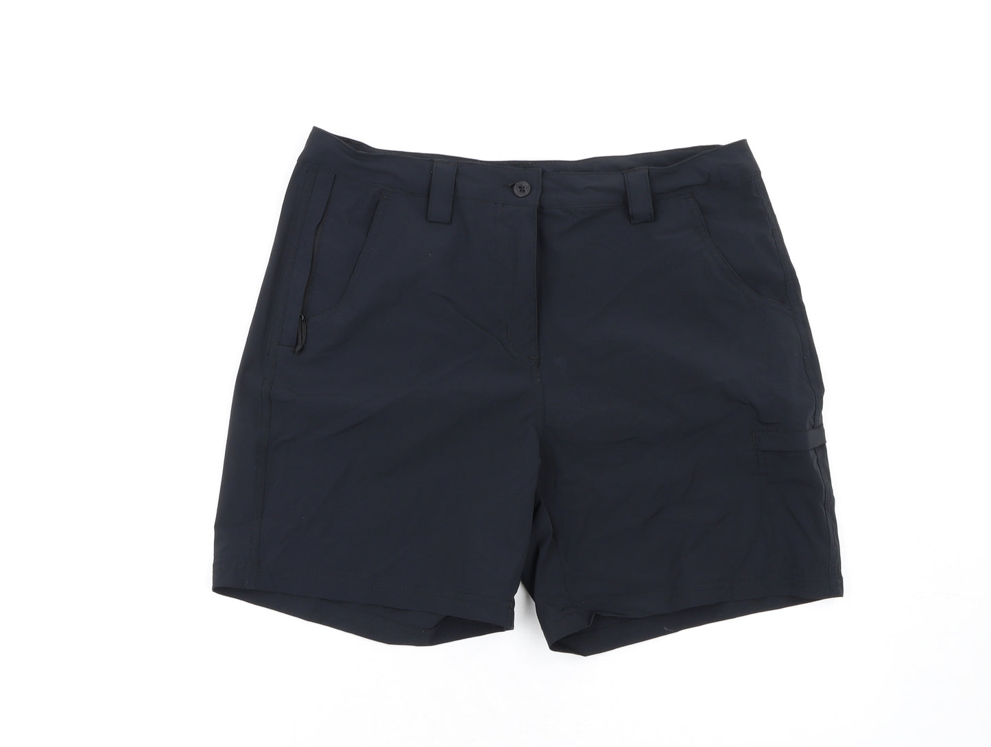 Mountain Warehouse Womens Black Nylon Basic Shorts Size 12 L7 in Regular Zip