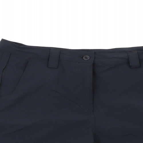 Mountain Warehouse Womens Black Nylon Basic Shorts Size 12 L7 in Regular Zip
