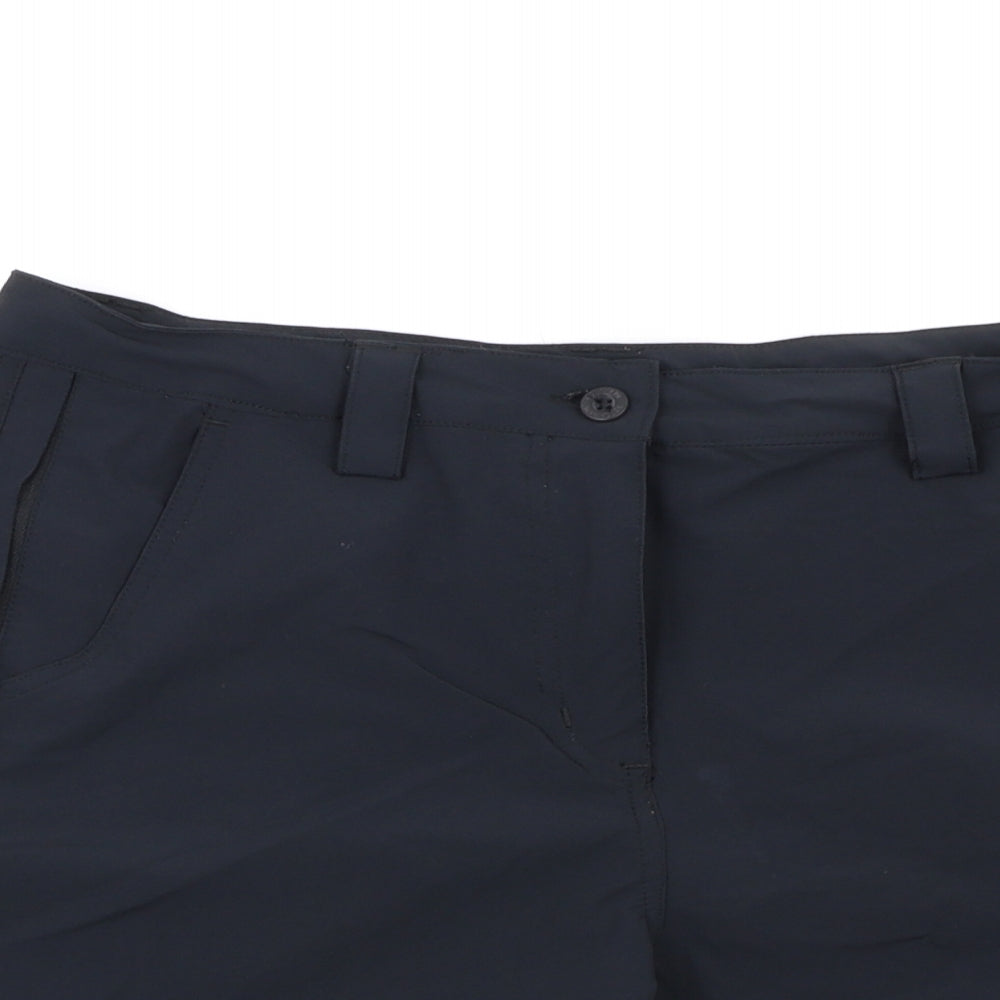 Mountain Warehouse Womens Black Nylon Basic Shorts Size 12 L7 in Regular Zip