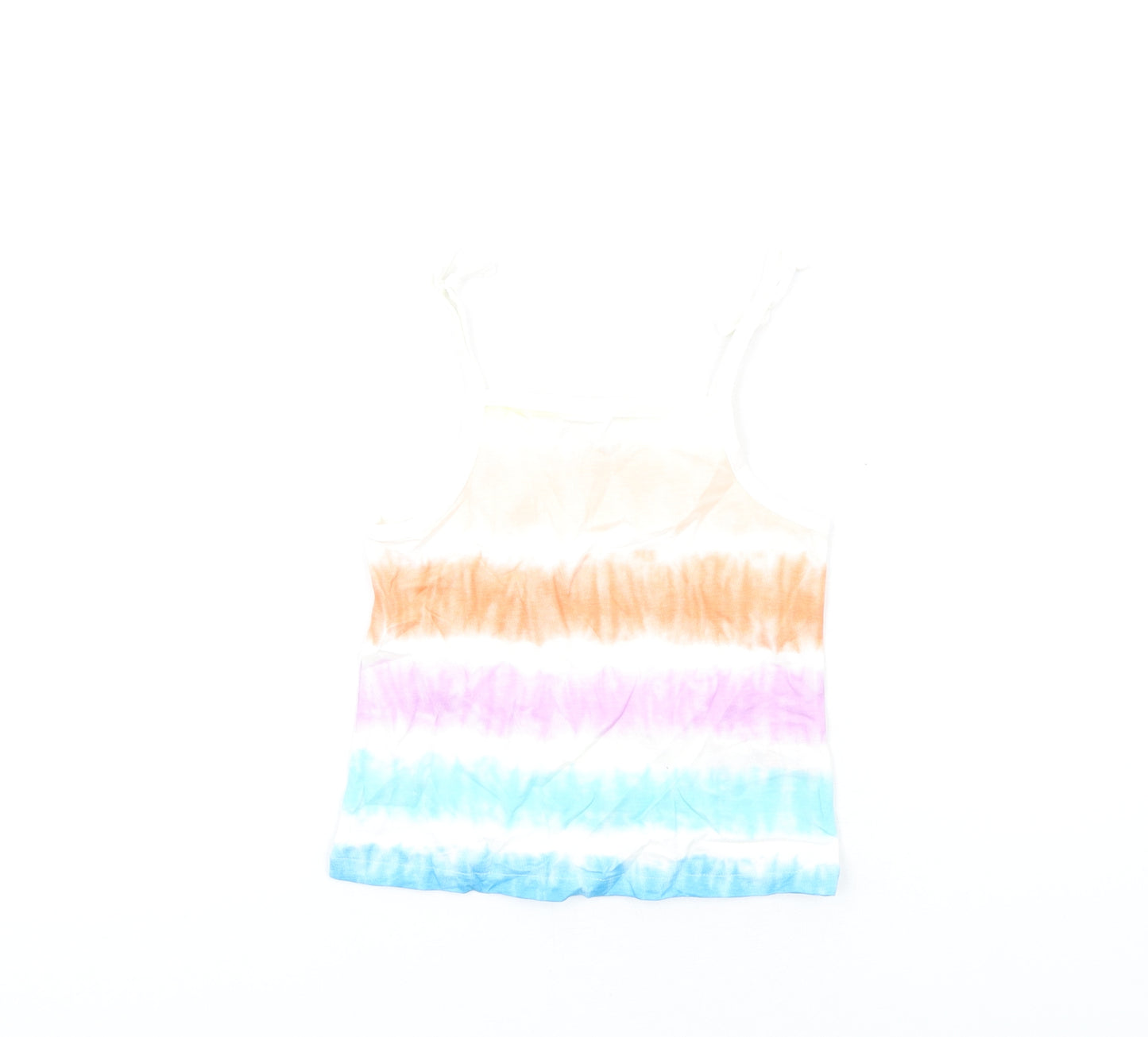 Marks and Spencer Girls Multicoloured Geometric Cotton Basic Tank Size 3-4 Years Square Neck Pullover