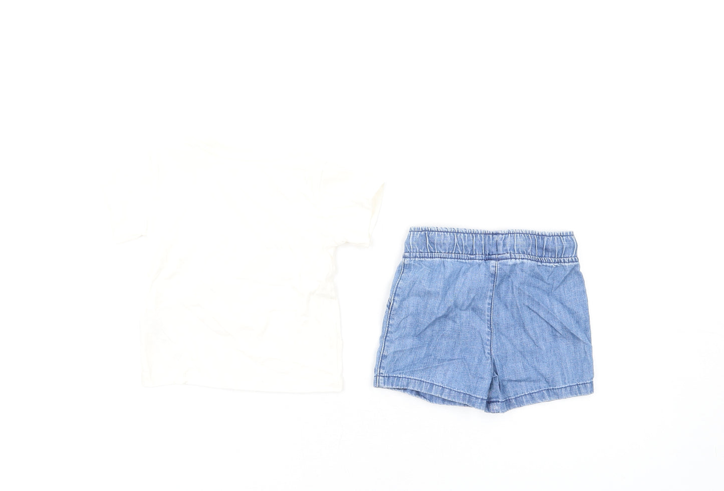 Marks and Spencer Boys Multicoloured Cotton Shorts Set Outfit/Set Size 3-6 Months Pullover