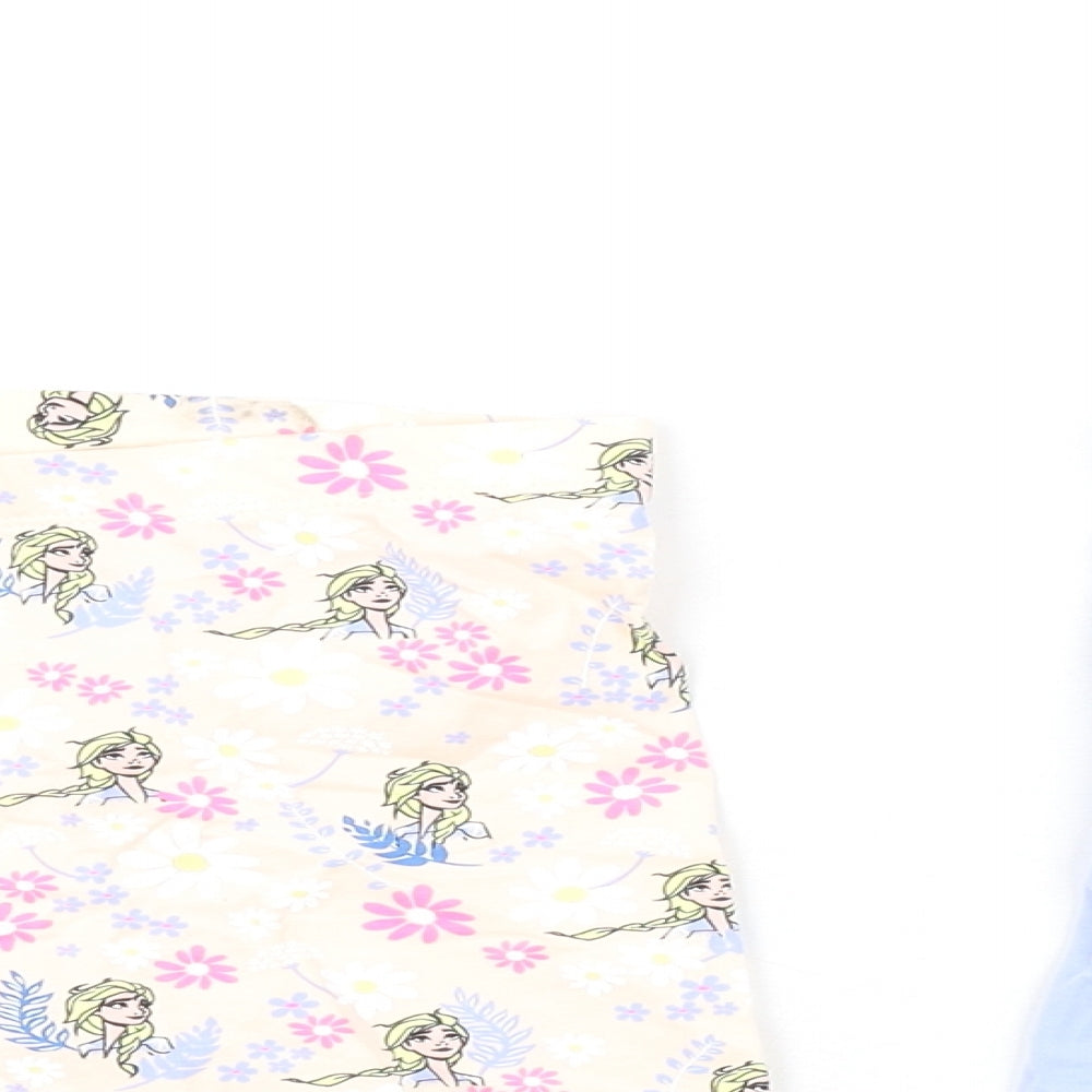 Marks and Spencer Girls Multicoloured Geometric Cotton Biker Shorts Size 8-9 Years L7 in Regular - Frozen