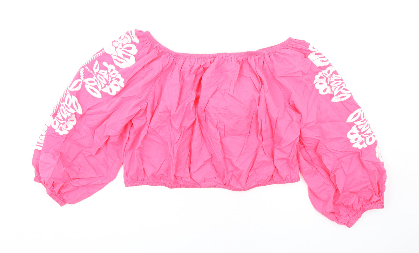 Marks and Spencer Womens Pink Cotton Basic T-Shirt Size 22 Off the Shoulder