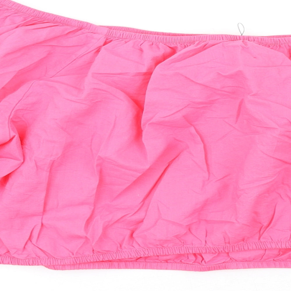 Marks and Spencer Womens Pink Cotton Basic T-Shirt Size 22 Off the Shoulder