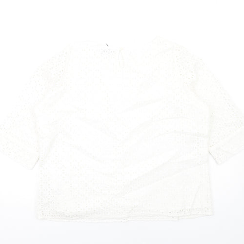 Classic Womens White Cotton Basic T-Shirt Size 18 Round Neck