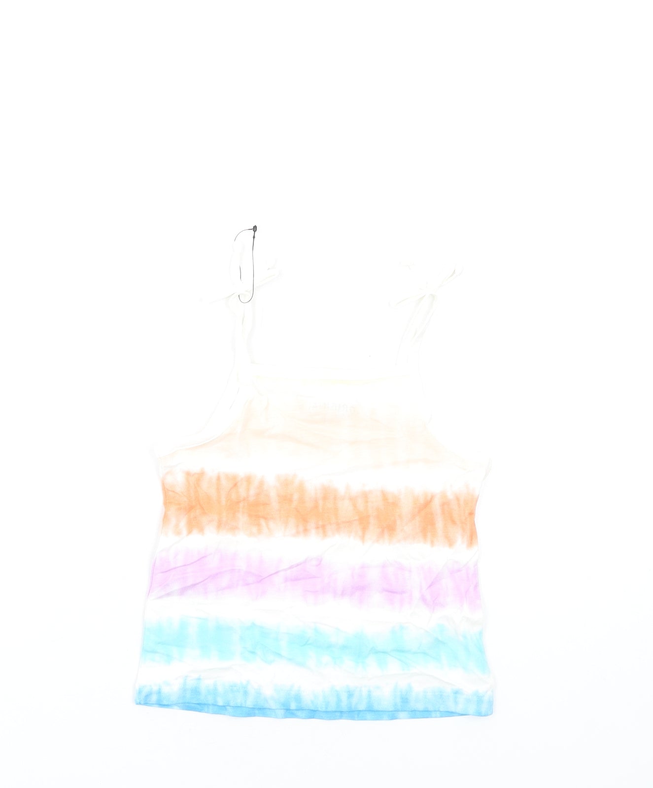 Marks and Spencer Girls Multicoloured Geometric Cotton Basic Tank Size 3-4 Years Square Neck Pullover