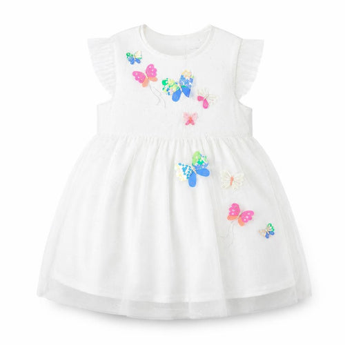 Marks and Spencer Girls White PLA Fibre Tutu Dress Size 18-24 Months Round Neck Button