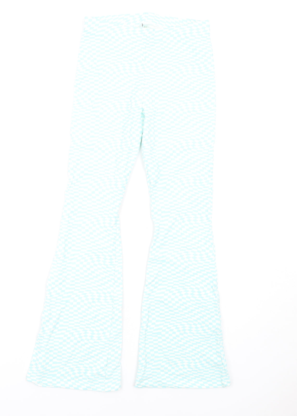 Marks and Spencer Girls Blue Geometric Cotton Carrot Trousers Size 13-14 Years L29 in Regular Pullover
