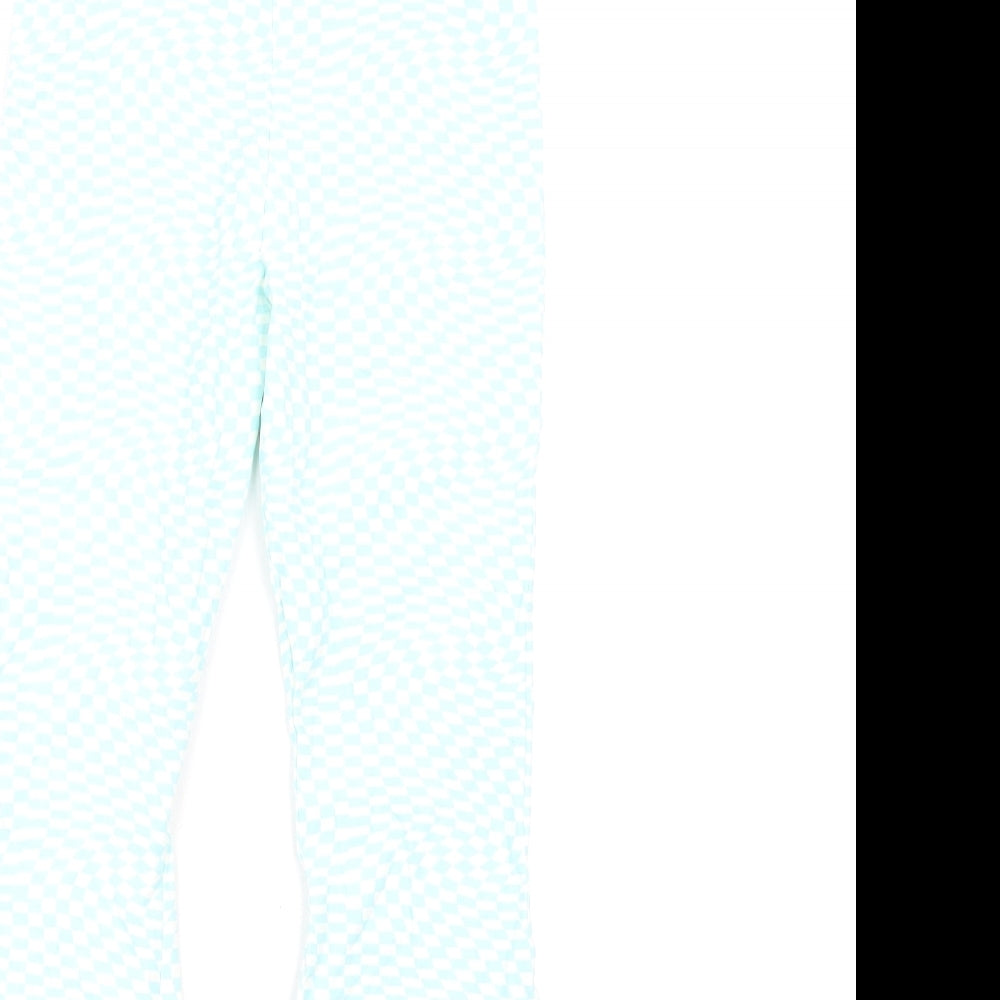 Marks and Spencer Girls Blue Geometric Cotton Carrot Trousers Size 13-14 Years L29 in Regular Pullover