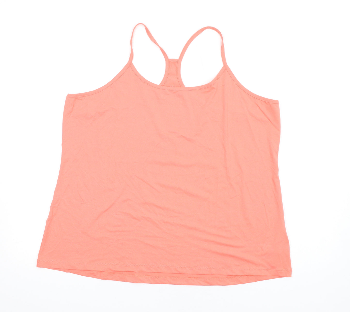 GOODMOVE Womens Orange Polyester Camisole T-Shirt Size 24 Round Neck Pullover
