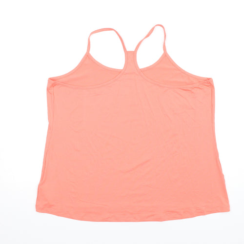 GOODMOVE Womens Orange Polyester Camisole T-Shirt Size 24 Round Neck Pullover