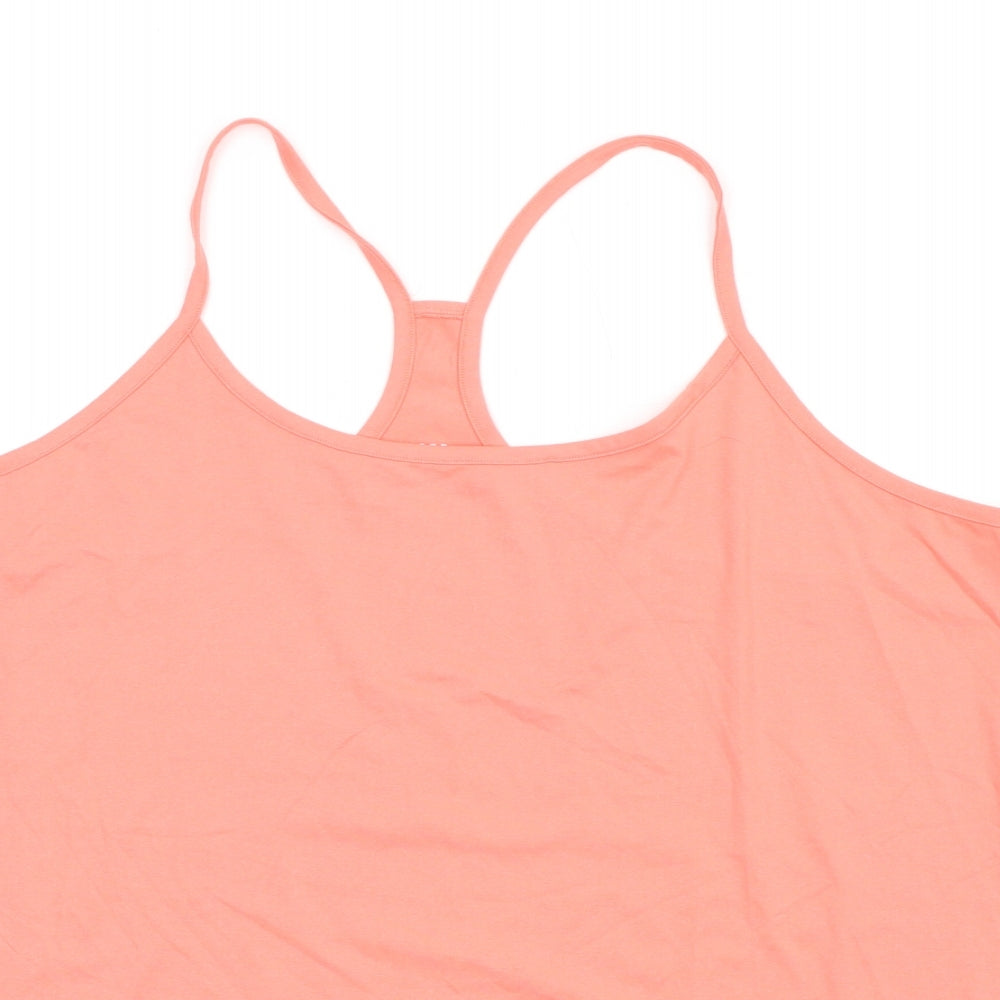 GOODMOVE Womens Orange Polyester Camisole T-Shirt Size 24 Round Neck Pullover