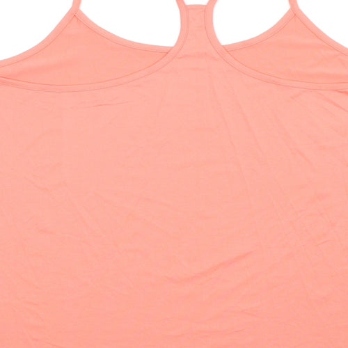 GOODMOVE Womens Orange Polyester Camisole T-Shirt Size 24 Round Neck Pullover