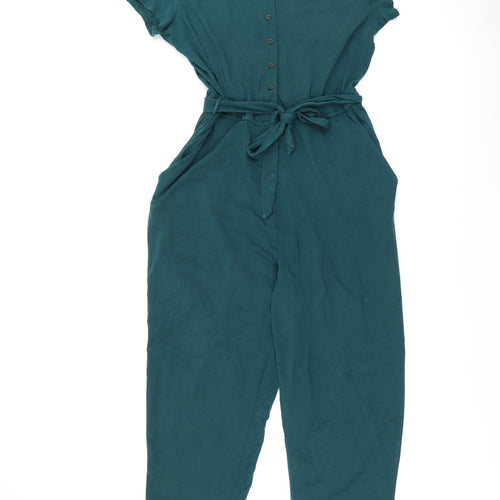Seasalt Womens Green Cotton Jumpsuit One-Piece Size 16 L27 in Button - Belted