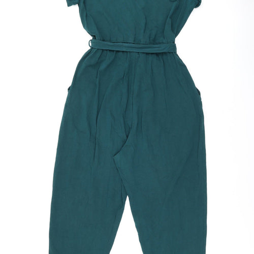 Seasalt Womens Green Cotton Jumpsuit One-Piece Size 16 L27 in Button - Belted