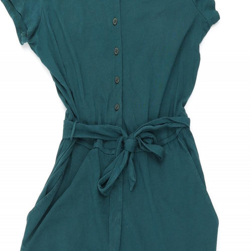 Seasalt Womens Green Cotton Jumpsuit One-Piece Size 16 L27 in Button - Belted
