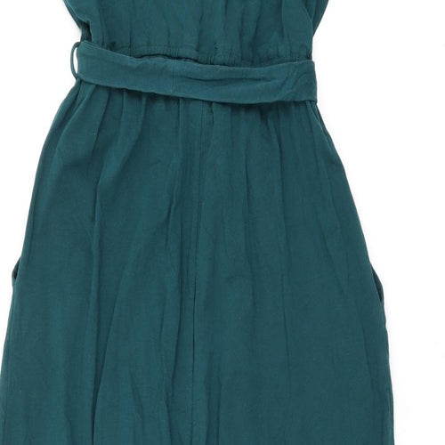 Seasalt Womens Green Cotton Jumpsuit One-Piece Size 16 L27 in Button - Belted