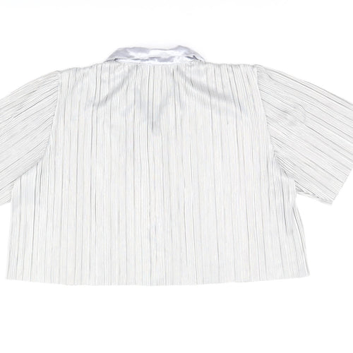 Loungeable Womens Silver Polyester Basic Button-Up Size 12 Collared