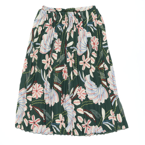 Anthony Studio Womens Green Floral Polyester Swing Skirt Size M