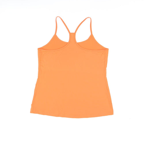 Goodmove Womens Orange Polyester Basic T-Shirt Size 16 Scoop Neck Pullover