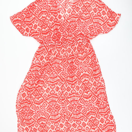 Hello Summer Womens Red Geometric Polyester Cover Up Size 10