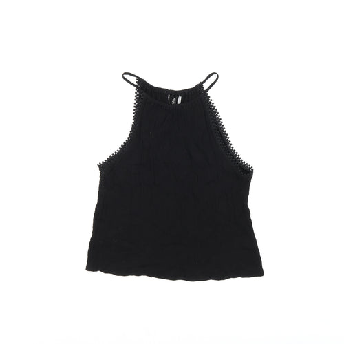H&M Womens Black Viscose Basic T-Shirt Size 8 Halter