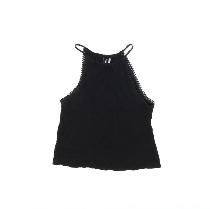 H&M Womens Black Viscose Basic T-Shirt Size 8 Halter