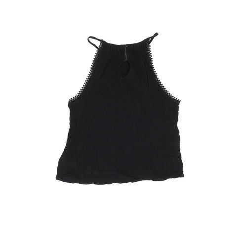 H&M Womens Black Viscose Basic T-Shirt Size 8 Halter