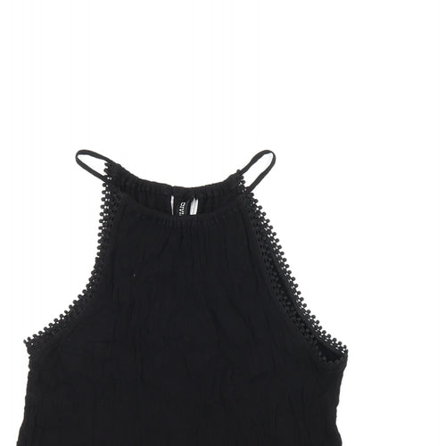 H&M Womens Black Viscose Basic T-Shirt Size 8 Halter