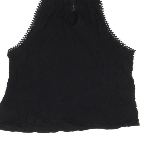 H&M Womens Black Viscose Basic T-Shirt Size 8 Halter