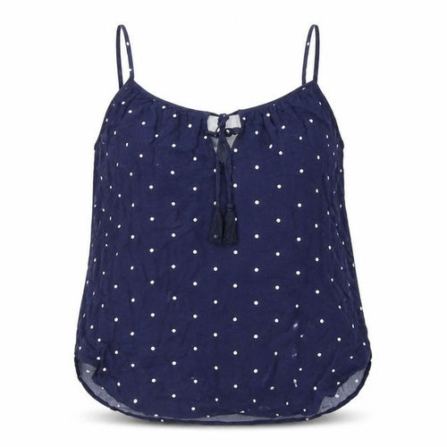 L.O.G.G Womens Blue Polka Dot Viscose Camisole T-Shirt Size 10 Scoop Neck