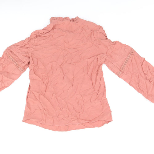 Per Una Womens Pink Viscose Basic Blouse Size 8 V-Neck