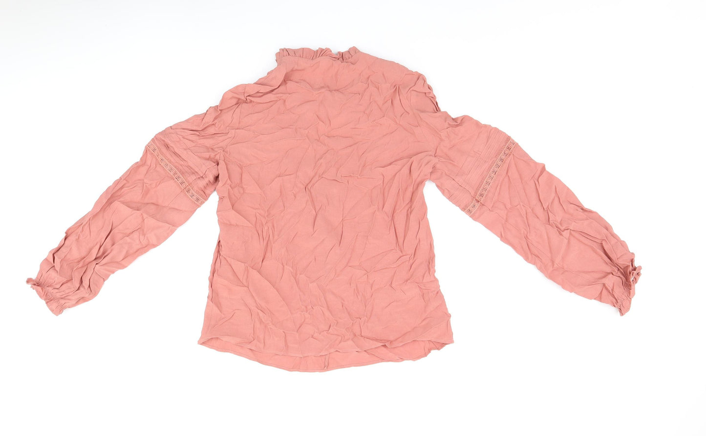 Per Una Womens Pink Viscose Basic Blouse Size 8 V-Neck